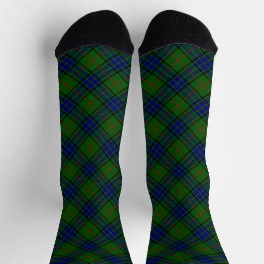 Lauder tartan blauw groene vleid sokken (Top)