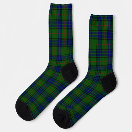 Lauder tartan blauw groene vleid sokken (Links)