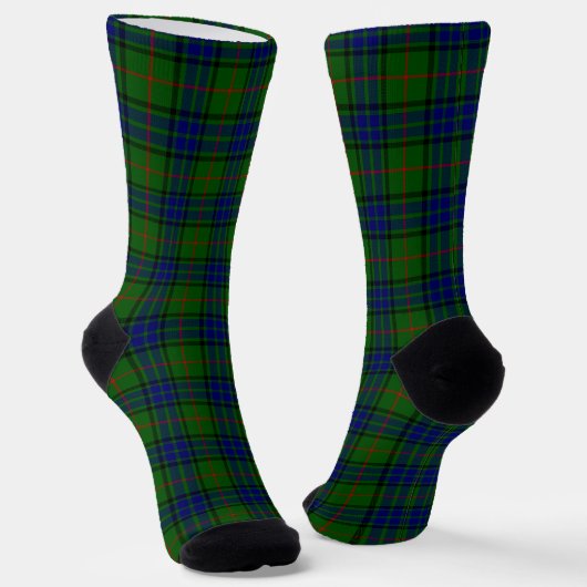 Lauder tartan blauw groene vleid sokken (Gebogen)