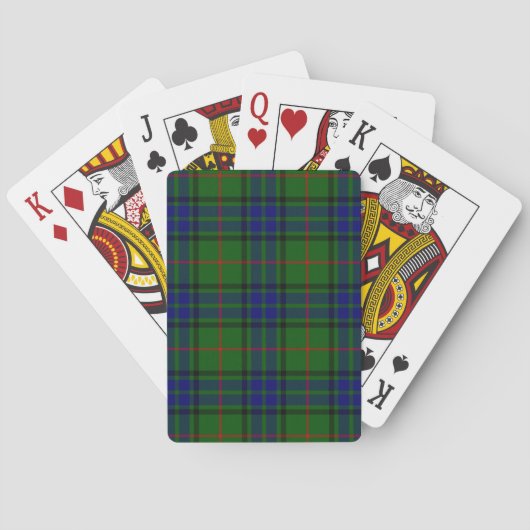 Lauder tartan blauw groene vleid speelkaarten (Achterkant)
