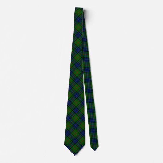 Lauder tartan blauw groene vleid stropdas (Voorkant)