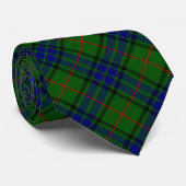 Lauder tartan blauw groene vleid stropdas (Opgerold)