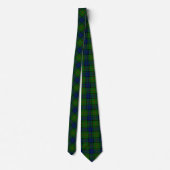 Lauder tartan blauw groene vleid stropdas (Achterkant)