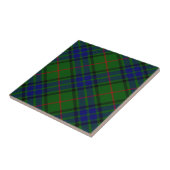 Lauder tartan blauw groene vleid tegeltje (Zijkant)