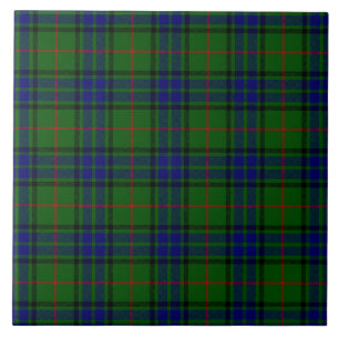 Lauder tartan blauw groene vleid tegeltje