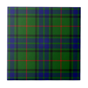 Lauder tartan blauw groene vleid tegeltje