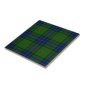 Lauder tartan blauw groene vleid tegeltje (Zijkant)
