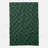 Lauder tartan blauw groene vleid theedoek (Verticaal)