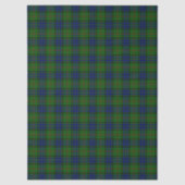 Lauder tartan blauw groene vleid tissuepapier (Voorkant)