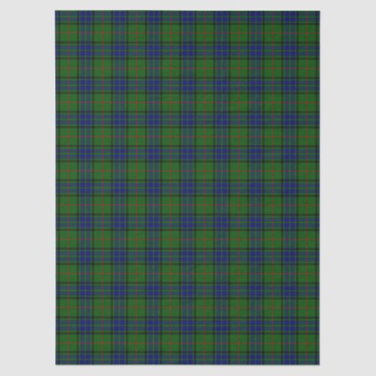 Lauder tartan blauw groene vleid tissuepapier (Voorkant)