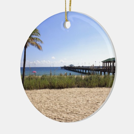 Lauderdale-by-the-Zee, Florida Beach en Pier Keramisch Ornament (Links)