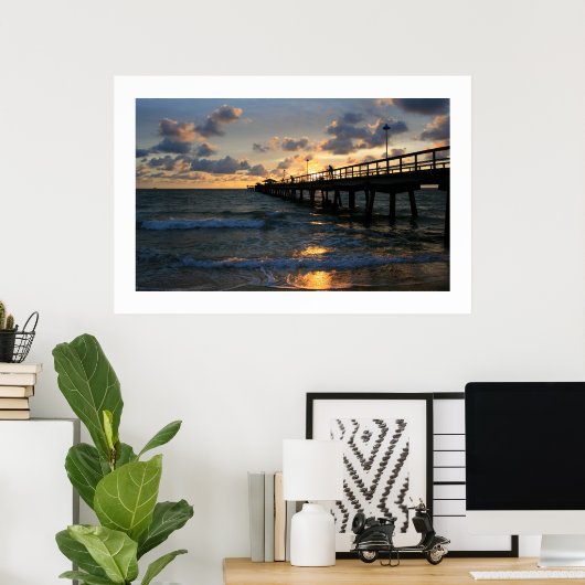 Lauderdale Pier Silhouettes Poster (Thuiskantoor)
