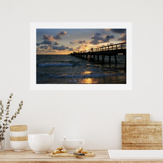 Lauderdale Pier Silhouettes Poster (Keuken)