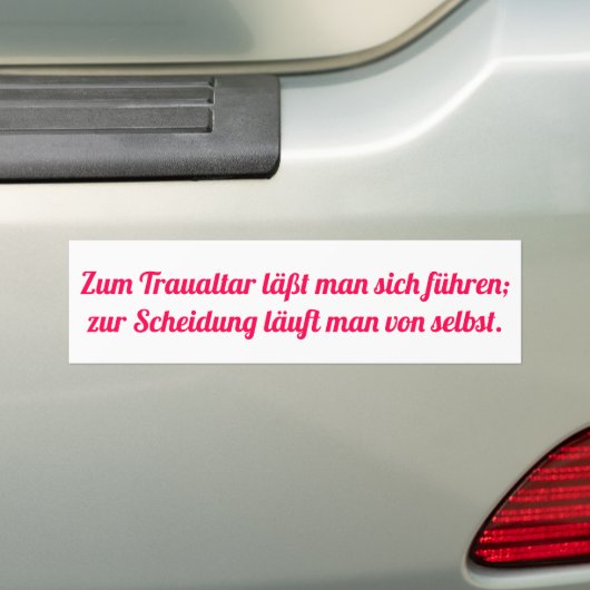 Lauf zur Scheidung Bumpersticker (Op auto)