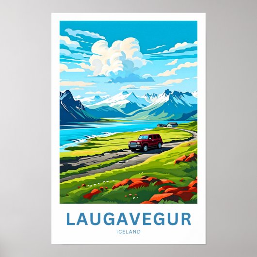 Laugavegur IJsland Reisprint Poster (Voorkant)