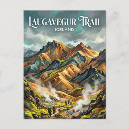 Laugavegur Wandelpad IJsland Briefkaart (Voorkant)