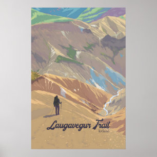 Laugavegur Wandelroute IJsland Reisposter Poster