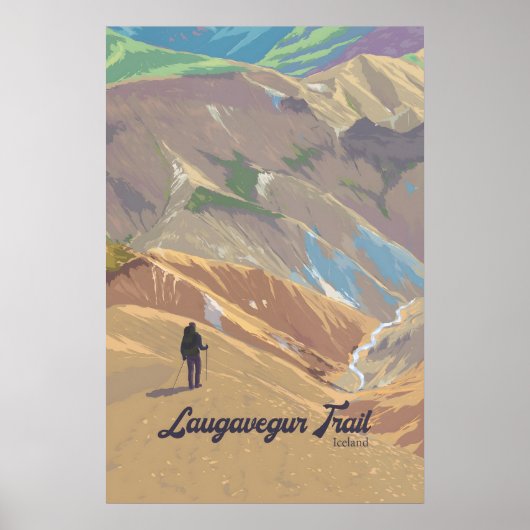 Laugavegur Wandelroute IJsland Reisposter Poster (Voorkant)