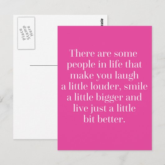Laugh A Little Louder Quote Briefkaart (Voorkant / Achterkant)