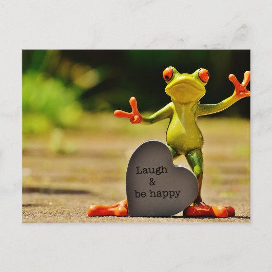 Laugh en Be Happy Frog Briefkaart (Voorkant)