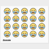 Laugh en Cry Emoji Ronde Sticker (Vel)