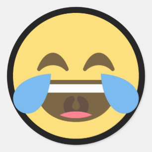 Laugh en Cry Emoji Ronde Sticker