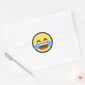 Laugh en Cry Emoji Ronde Sticker (Envelop)