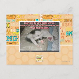 Laugh en de wereld lachen met je uit briefkaart