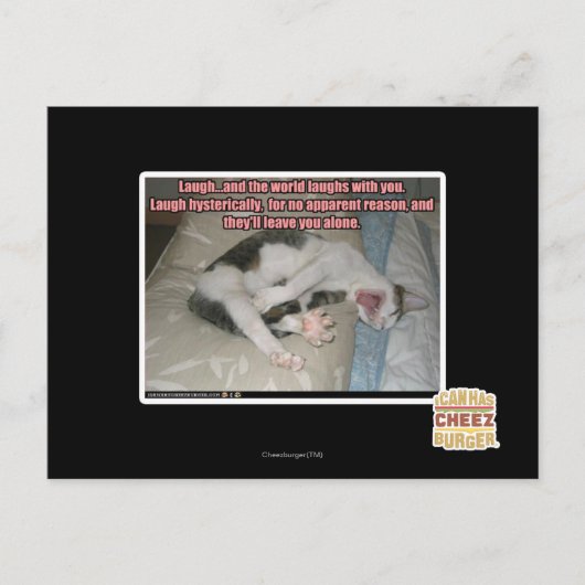 Laugh en de wereld lachen met je uit briefkaart (Voorkant)