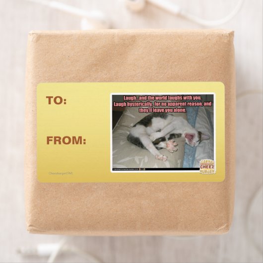 Laugh en de wereld lachen met je uit etiket (Insitu)