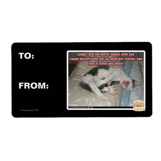 Laugh en de wereld lachen met je uit etiket (Voorkant)