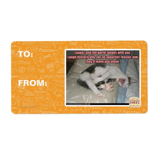 Laugh en de wereld lachen met je uit etiket (Voorkant)