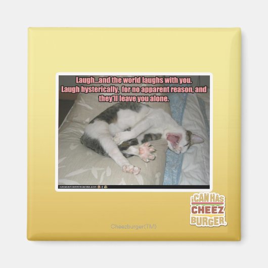 Laugh en de wereld lachen met je uit magneet (Voorkant)