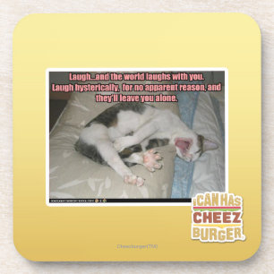 Laugh en de wereld lachen met je uit onderzetter