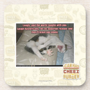 Laugh en de wereld lachen met je uit onderzetter