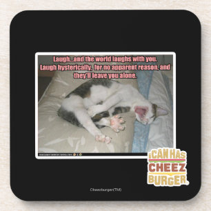 Laugh en de wereld lachen met je uit onderzetter