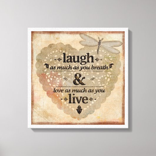 Laugh en Live Canvas Afdruk (Voorkant)