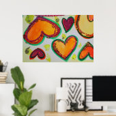 Laugh harst roze bannen schilderkunst Poster afdru (Thuiskantoor)