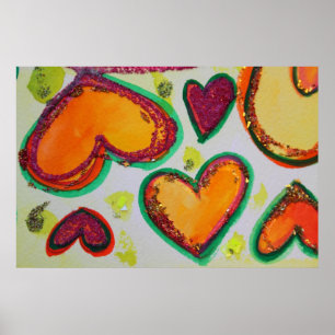 Laugh harst roze bannen schilderkunst Poster afdru