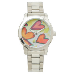 Laugh Heart Flying Colorful Art Custom Watch Horloge