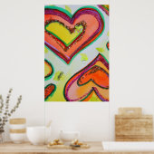 Laugh Hearts Art Poster Print (Keuken)