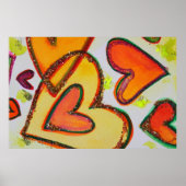 Laugh Hearts Art Poster Print (Voorkant)