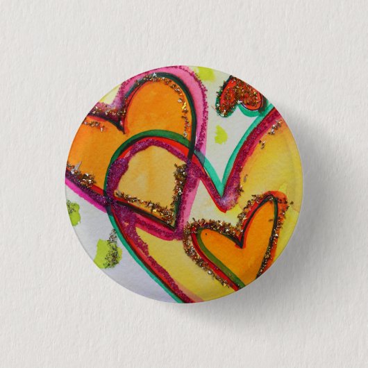 Laugh Hearts Connect Art Buttonnen of Lapel Pins Ronde Button 3,2 Cm (Voorkant)
