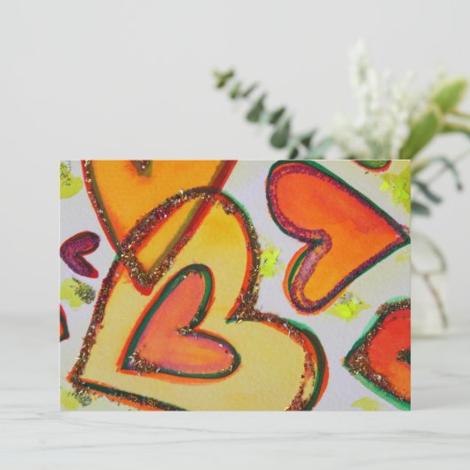 Laugh Hearts Crossing Douane Uitnodiging of Uitnod (Staand voorkant)