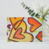 Laugh Hearts Crossing Small Invitations of Invites Kaart (Staand voorkant)