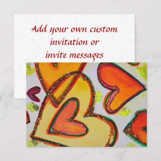 Laugh Hearts Crossing Small Invitations of Invites Kaart (Voorkant / Achterkant)