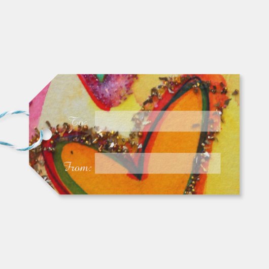 Laugh Hearts Custom Kaart Gift Labels Cadeaulabel (Achterkant Horizontaal)