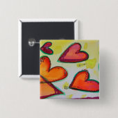 Laugh Hearts Flying Art Button of Pin Jewelry (Voorkant /achterkant)