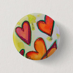 Laugh Hearts Flying Art Buttonnen of Pins Jewelry Ronde Button 3,2 Cm