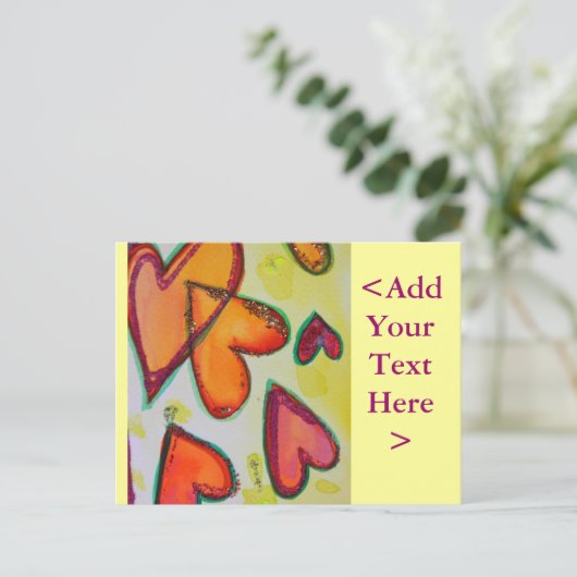 Laugh Hearts Flying Briefkaart (Staand voorkant)